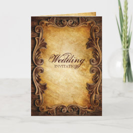 Verfijnd Elegant westers vintage trouwen Feestdagen Kaart