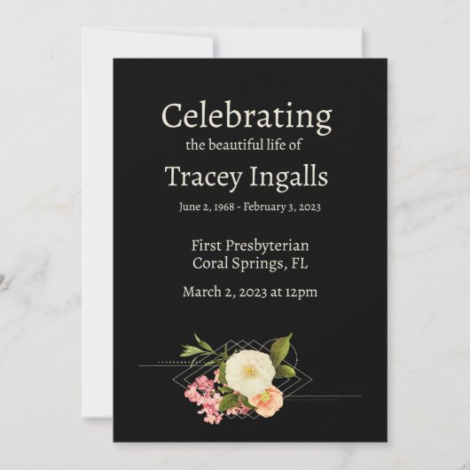 Verfijnd Floral Funeral Programme Kaart (Voorkant)