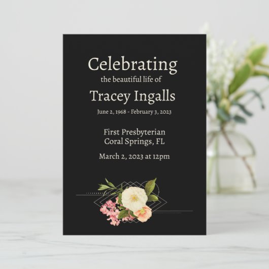 Verfijnd Floral Funeral Programme Kaart (Staand voorkant)