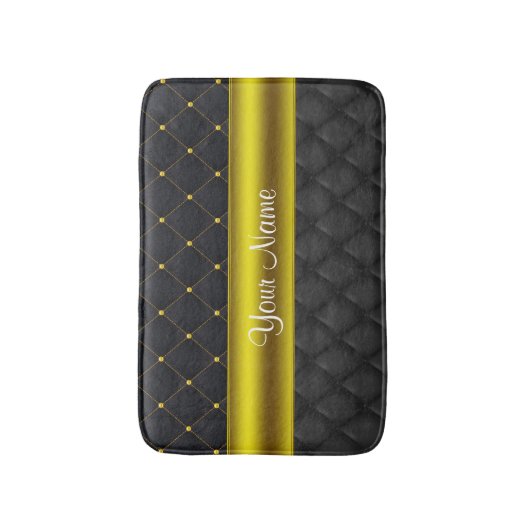 Verfijnd gelaagd zwart en goud badmat (Voorkant Verticaal)