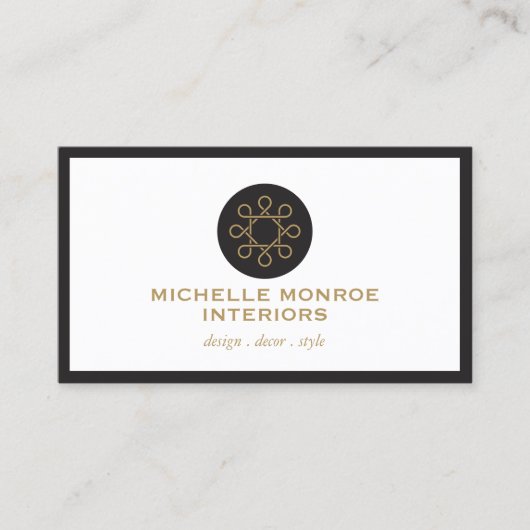  verfijnd geweven cirkel interieurontwerp visitekaartje (Voorkant)