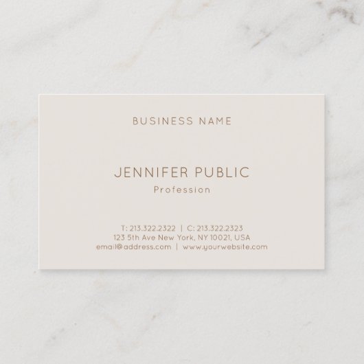 Verfijnd gewoon, professioneel, luxe, modern visitekaartje (Achterkant)