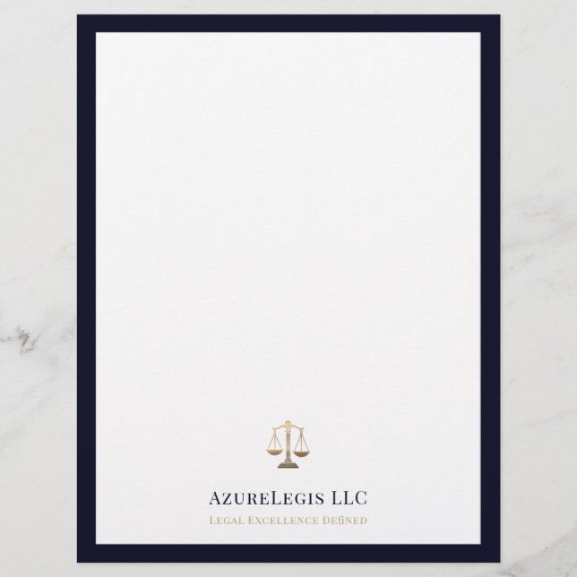 Verfijnd Gold Justice Scale advocatenkantoor Briefhoofd (Voorkant)