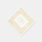 Verfijnd Goud en Kant Script Bruiloft Servet (Hoek)
