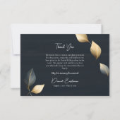 Verfijnd Goud Grijs Bladeren Orthodoxe Begrafenis Bedankkaart (Voorkant)