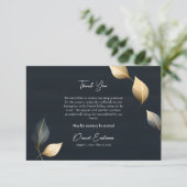 Verfijnd Goud Grijs Bladeren Orthodoxe Begrafenis Bedankkaart (Staand voorkant)