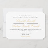 Verfijnd Goud Kant Script Bruiloft Uitnodiging (Voorkant)