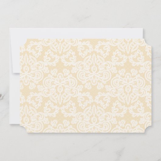 Verfijnd Goud Kant Script Bruiloft Uitnodiging (Achterkant)