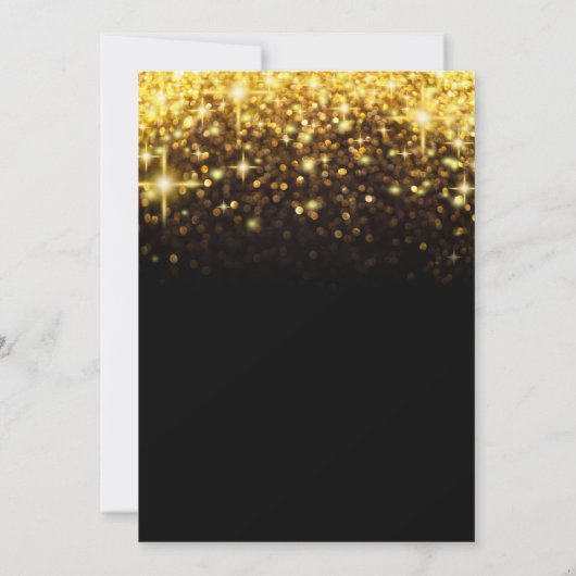 Verfijnd gouden Glitter Glam Sparkle Afstuderen Kaart (Achterkant)