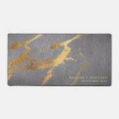 Verfijnd Grijs Goud Marmer Kijk Naam & Titel Bureaumat (Voorkant)