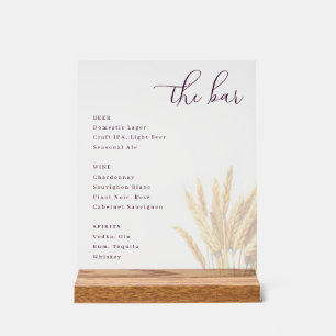 Verfijnd grijs minimalistisch barmenu acryl bord