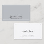 Verfijnd grijs wit modern chic ontwerp visitekaartje (Voorkant / Achterkant)