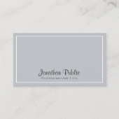 Verfijnd grijs wit modern chic ontwerp visitekaartje (Voorkant)