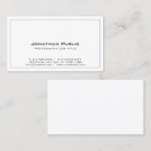 Verfijnd Grijs Wit Ontwerp Moderne Vlakte Visitekaartje (Voorkant / Achterkant)