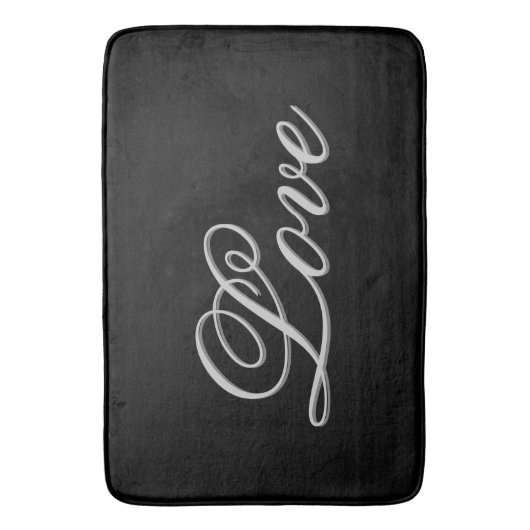 Verfijnd grijs zwart liefde badmat (Voorkant Verticaal)