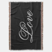 Verfijnd Grijs Zwart Liefde Bruiloft Deken (Voorkant Verticaal)