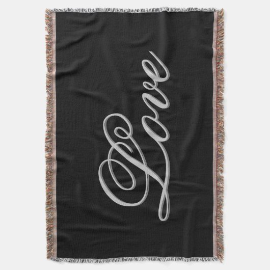 Verfijnd Grijs Zwart Liefde Bruiloft Deken (Voorkant Verticaal)