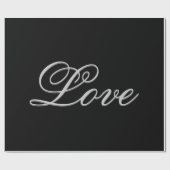 Verfijnd Grijs Zwart Liefde Bruiloft Postal Cadeaupapier (Vlak)