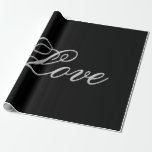 Verfijnd Grijs Zwart Liefde Bruiloft Postal Cadeaupapier<br><div class="desc">U kunt de doopvonten en de kleuren gemakkelijk veranderen. U kunt uw logo en achtergrondafbeelding ook toevoegen zoals u wilt.</div>