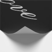 Verfijnd Grijs Zwart Liefde Bruiloft Postal Cadeaupapier (Hoek)