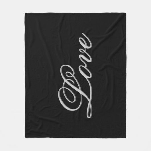 Verfijnd Grijs Zwart Liefde Bruiloft Postal Fleece Deken (Voorkant)