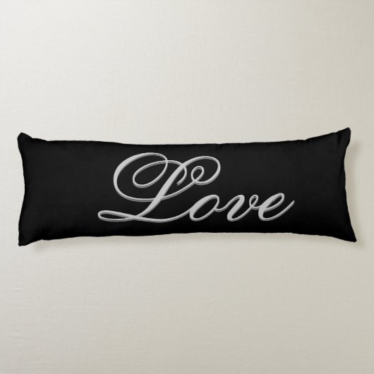 Verfijnd Grijs Zwart Liefde Bruiloft Postal Lichaamskussen (Achterkant)