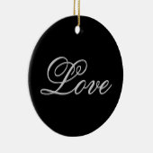 Verfijnd grijs zwart liefde keramisch ornament (Rechts)