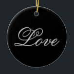 Verfijnd grijs zwart liefde keramisch ornament<br><div class="desc">U kunt de doopvonten en de kleuren gemakkelijk veranderen. U kunt uw logo en achtergrondafbeelding ook toevoegen zoals u wilt.</div>
