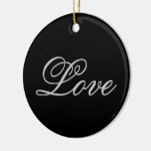 Verfijnd grijs zwart liefde keramisch ornament (Links)