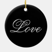 Verfijnd grijs zwart liefde keramisch ornament (Achterkant)