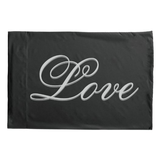 Verfijnd grijs zwart liefde kussensloop (Achterkant)