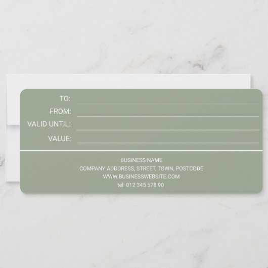 VERFIJND GROEN BEDRIJF LOGO CADEAUBON (Achterkant)