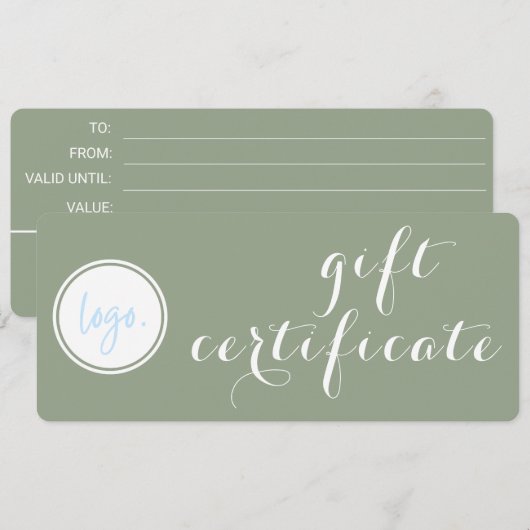 VERFIJND GROEN BEDRIJF LOGO CADEAUBON (Voorkant / Achterkant)