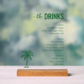 Verfijnd groen minimalistisch drankmenu acryl bord (Neutraal)