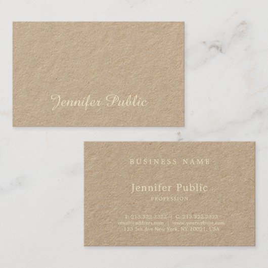 Verfijnd handgeschreven manuscript Atractief Uniek Visitekaartje (Voorkant / Achterkant)