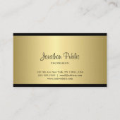 Verfijnd handgeschreven script zwart en goud visitekaartje (Voorkant)