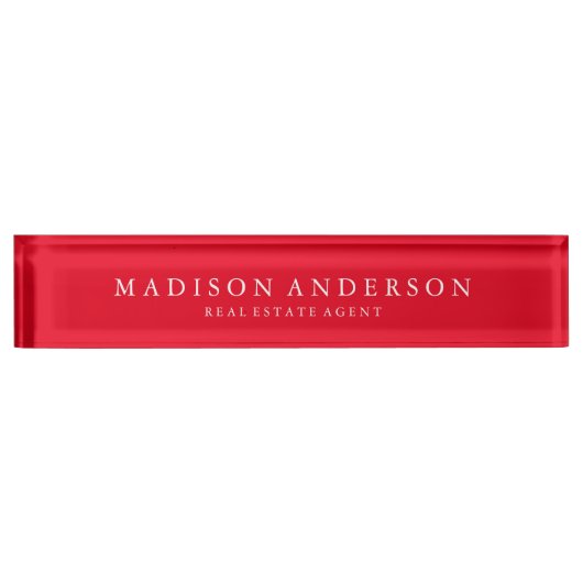Verfijnd in rood | Bord naam bureau Naambordje (Voorkant)