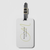 Verfijnd Initiaal van het Monogram van het Manuscr Bagagelabel (Voorkant (verticaal))