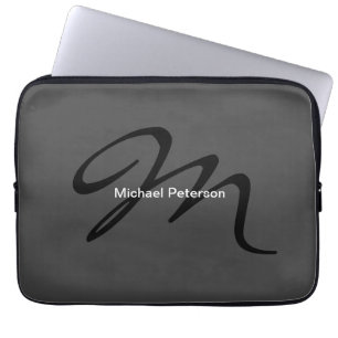 Verfijnd Initiaal van het Monogram van het Manuscr Laptop Sleeve