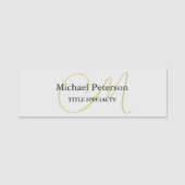 Verfijnd Initiaal van het Monogram van het Manuscr Naamplaatje (Voorkant)