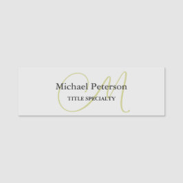 Verfijnd Initiaal van het Monogram van het Manuscr Naamplaatje