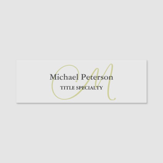 Verfijnd Initiaal van het Monogram van het Manuscr Naamplaatje (Voorkant)