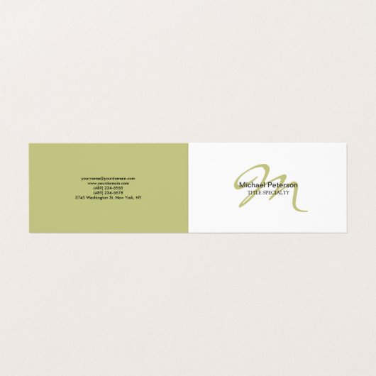 Verfijnd Initiaal van het Monogram van het Manuscr Visitekaartje (Buitenkant ongevouwen)