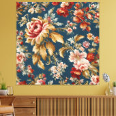 Verfijnd Italiaans mooi bloemenontwerp Canvas Afdruk (Insitu (Woonkamer))