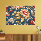 Verfijnd Italiaans mooi bloemenontwerp Canvas Afdruk (Insitu (Woonkamer))