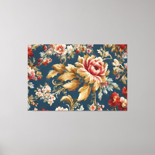 Verfijnd Italiaans mooi bloemenontwerp Canvas Afdruk (Voorkant)