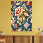 Verfijnd Italiaans mooi bloemenontwerp Canvas Afdruk (Insitu (Woonkamer))