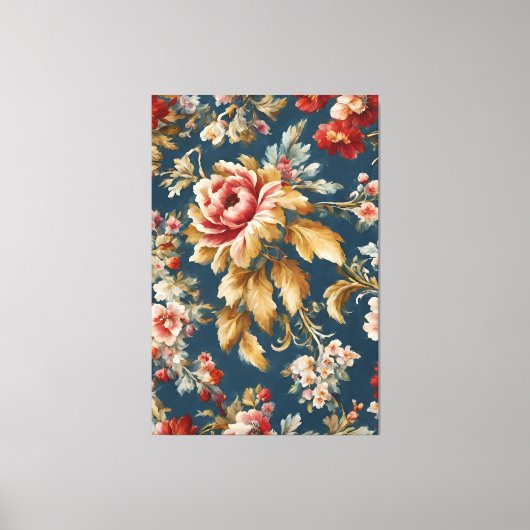 Verfijnd Italiaans mooi bloemenontwerp Canvas Afdruk (Voorkant)