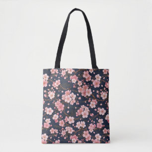 Verfijnd Japans Kersenbloesemontwerp Tote Bag