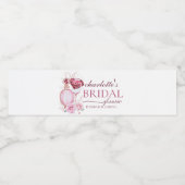 Verfijnd juwelen en Roze Bruidsdiner Waterfles Etiket (Enkel label)